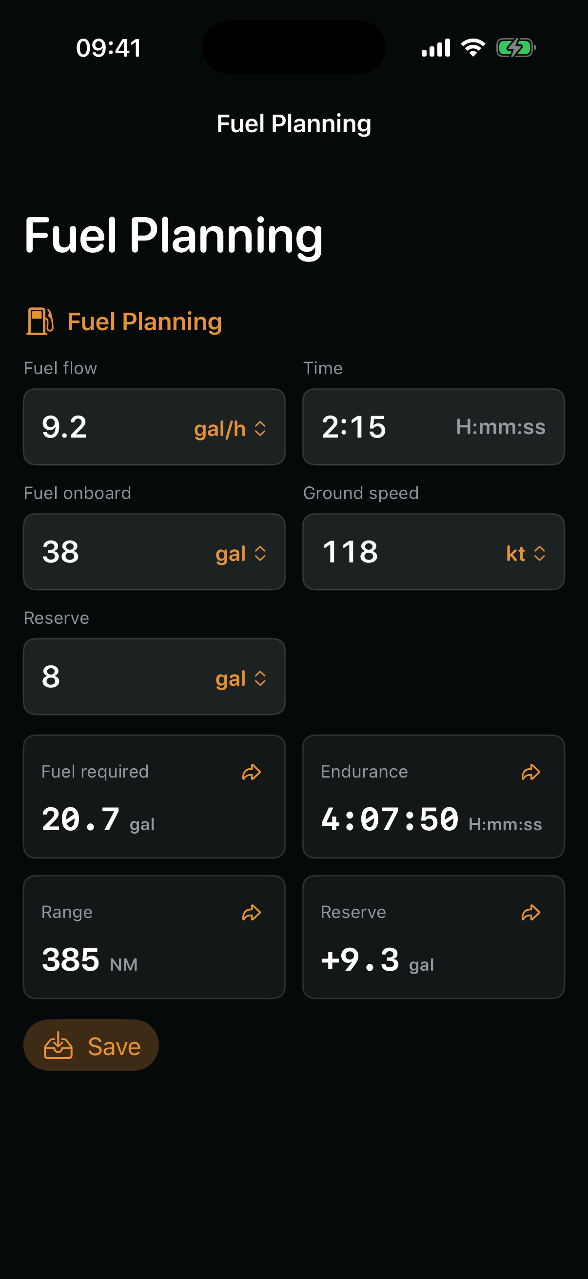 AvCalc fuel planning calculator